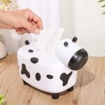 Happy Cow Tissue Box With Holder, Plastic Toothpicks Tissue Dispenser, Cartoon Cow Decorative Plastic Tissue Box - Image 3
