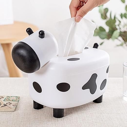 happy-cow-tissue-box-with-holder-plastic-toothpicks-tissue-dispenser-cartoon-cow-decorative-plastic-tissue-box-2-in-1-multifunctional-toothpick-hol-22743-996 Happy Cow Tissue Box With Holder, Plastic Toothpicks Tissue Dispenser, Cartoon Cow Decorative Plastic Tissue Box - Image 1