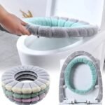 Universal Toilet Seat Cover Winter Warm Soft Seat Mat Fleece Pad Bathroom Seat Cushion With Handle - Image 2
