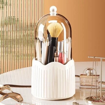 Wave Makeup Brush Organizer, Starry 360° Rotating Makeup Organizer, Cosmetic Organizer Bucket