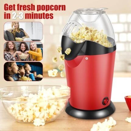 Hot Air Popcorn Maker, 1200W Electric Popcorn Maker, High Explosion Rate Popcorn Maker Machine