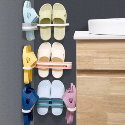 Foldable Slipper Rack, 3 in 1 Shoe Rack Wall Mounted Shoe Rack