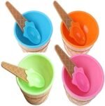 2 ice cream cups with spoons - Image 4