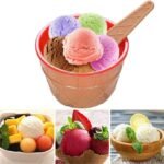 2 ice cream cups with spoons