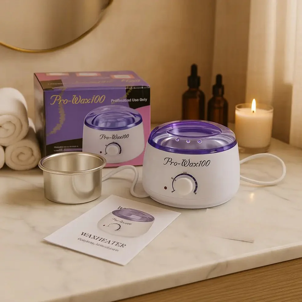 pro-wax100-electric-wax-warmer-for-hair-removal-white-purple Pro-Wax 100 Professional Wax Heater And Warmer (High Quality) - Image 1