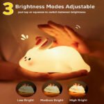Big Face Rabbit Night Light, Rechargeable Dimmable Animal - Image 4