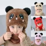 Panda winter Fleece Baby Cap set