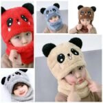 Panda winter Fleece Baby Cap set - Image 2